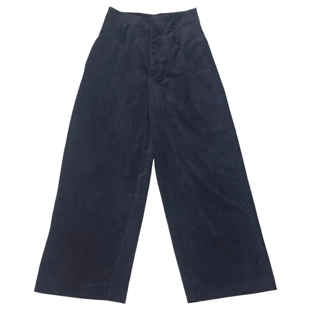 1. State Dark Navy Blue High Waist corduroy Crop Wide Leg Pants Women's Size 2